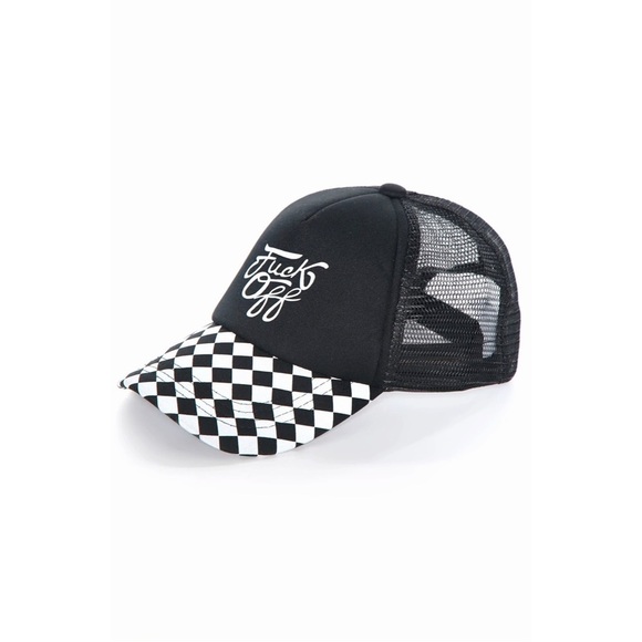 Fashion Nova ✦ Trucker Hat ✦ Black/White Snapback w/ Graphic Embroidery OS NWT - Picture 4 of 8